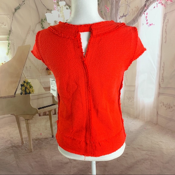 SOLD NEW Zara Basic Women’s Orange Tweed Blouse - Picture 5 of 7